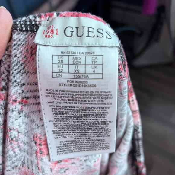 Guess Vintage Floral Asymmetrical Maxi Skirt XS Beach Cover Up Coastal Tropical - Picture 5 of 5